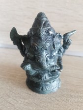 GANESHA ANCIENNE STATUE EN BRONZE HINDOU INDE SHIVA DIEU ÉLÉPHANT 