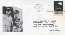 APOLLO 13 Nasa mission Landing in Pacific  Cape Canaveral Space cover 1970