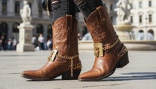 Femme 2PCS Métal Or Coffre Chaîne Bracelet Chaussure Squelette Crâne Charme Goth