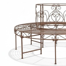 Banc tour d'arbre fer marron