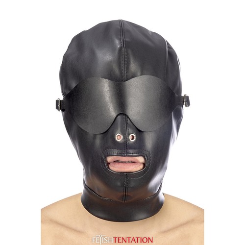 Cagoule bdsm cuir avec - en,