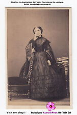 FEMME SECOND EMPIRE EN ROBE À VOLANTS, CDV GROS-RENAUD à MULHOUSE -DD28