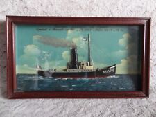 ancien diorama bateau remorqueur le Bassens maquette sous verre XX