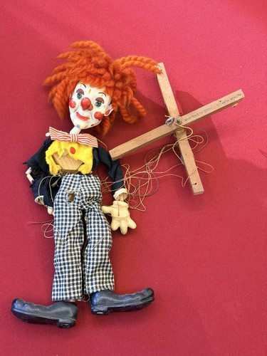 Jouet ancien marionnette clown - jouet,