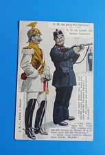 CPA CARTE POSTALE ANCIENNE MILITAIRE SATIRIQUE  WW1 POILU PATRIOTIQUE RARE 