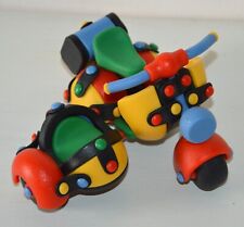 Ancien jouet véhicule construction MIC O MIC Moto Sidecar 1980 vintage