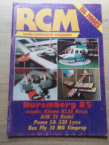 Rcm magazine 3 1985 - n°47, du