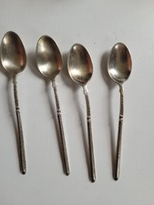 4 petite cuillere a café ou Moka  en métal Argent modele Queue de Rat  - 66 Gr