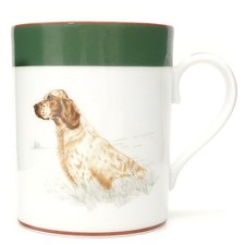 Mug Hermès vaisselle chasse setter anglais porcelaine blanc vert utilisé du J...