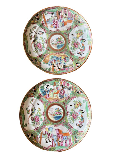 Paire assiettes porcelaine - d’assiettes,