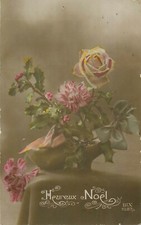 CP HEUREUX NOEL SABOT BOIS REMPLI HOUX ROSES - DIX