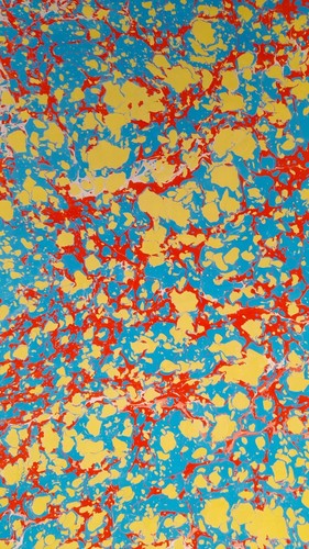 Papier marbré cuve - marbré, à