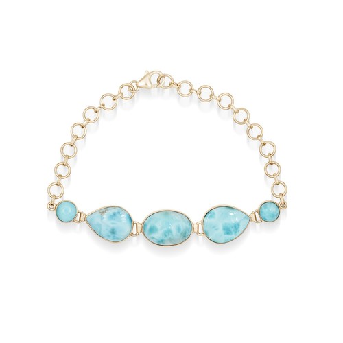 Bracelet poire ovale - , larimar