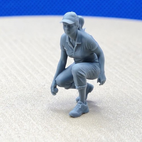 Diorama joueuse de pétanque - :,