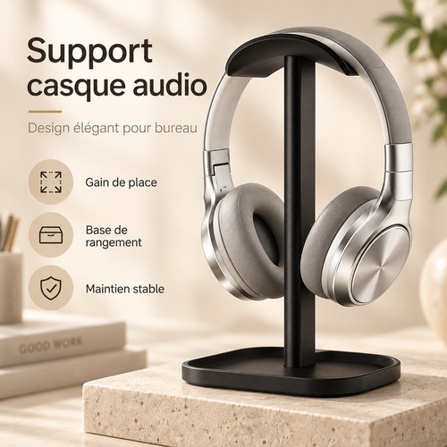Support casque bureau - support,