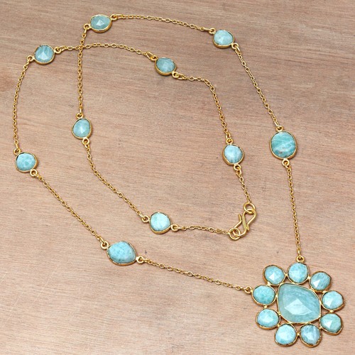 Collier amazonite pierre