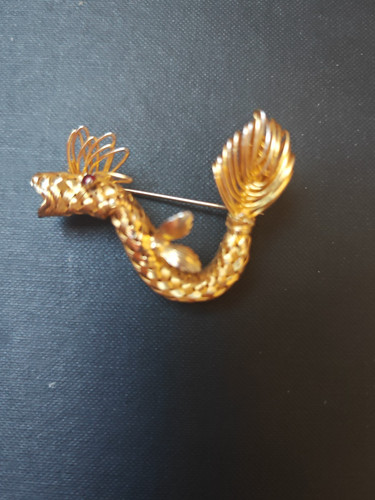 Bijou vintage broche carpe - bijou,