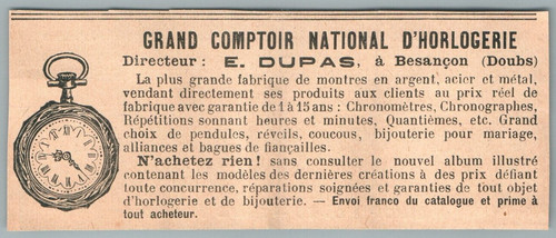 1907 watchmaker dupas - watchmaker,