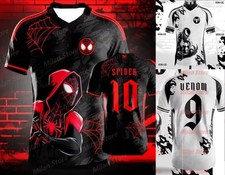 T-shirt Spiderman Style Maillot Football Venom Taille Enfant Adulte Miles Morale