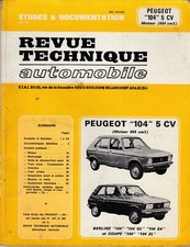 Revue Technique Peugeot 104 GL ZA  et coupé 104 ZL