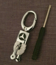 Mercedes porte clé cuir corde tresser neuf sous blister
