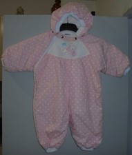 VETEMENT HABIT COMBINAISON ROSE ENFANT BEBE FILLE à CAPUCHE 23 MOIS / 2 ANS