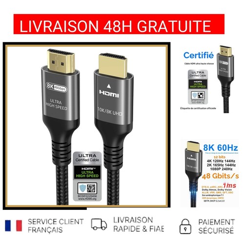 Câble hdmi ubluker 8k - 2.1,