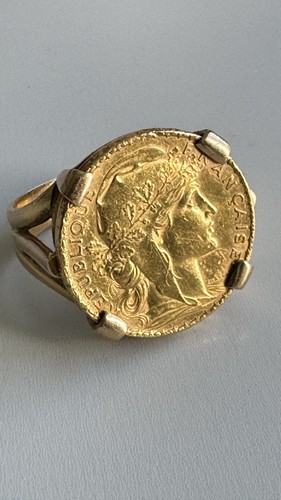 Bague pièce francs or - bague,