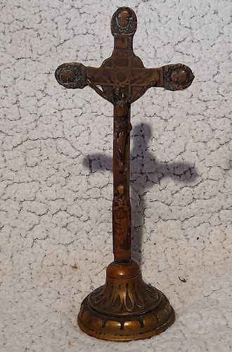 Ancien crucifix bronze - crucifix, ou