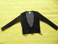 Joli cache-coeur boléro danse velours noir épais American Apparel S ou 36/38