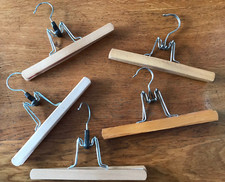 LOT 5 CINTRE PINCE à PANTALON en BOIS rangement vêtements