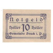 [#325366] Billet, Autriche, Bruck Im Pinzgau Sbg. Commune, 10 Heller, Tex