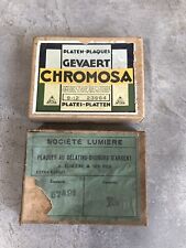 7 plaques au gélatino-bromure d'argent Société Lumière 9X12cm Gevaert Chromosa