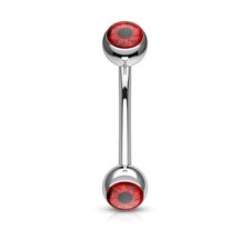 Piercing arcade acier boules oeil rouge