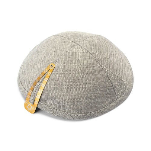 Kippah lin gris - en, clair