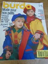 MAGAZINE VINTAGE BURDA ENFANT LOOK  FERMIER/ RUSTIQUE/SPORT  2 AU 8 ANS 1993