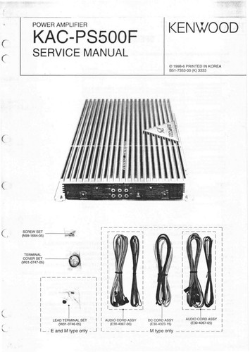 Service manuel instructions - service, d'instructions