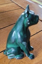 Sculpture bronze patiné vert chien boxer KLEBER
