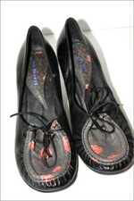 UAD MEDANI Escarpins Cuir Noir Imprimé floral T 38 TTBE