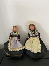 2 Poupees Miniature Tenue Regionale Folklorique Collection Vintage