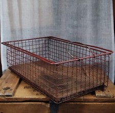 Casier en métal grillagé industriel Vintage