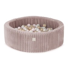 Piscine à Balles Bébé Enfants MISIOO Velours Côtelé Épais Rose 90x30 200 Balles