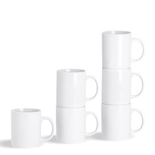 12x classique blanc tasses à thé en porcelaine café chaud boissons Coupes Blanc