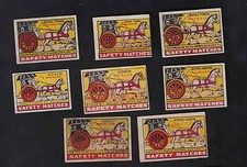 Ancienne étiquettes allumettes   Inde   BN6666 Carriole cheval 