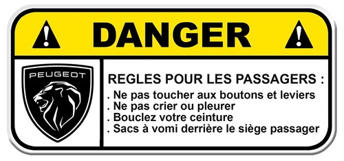 Autocollant danger regle - danger,