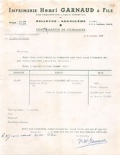 1955 IMPRIMERIE HENRI GARNAUD ET FILS A ANGOULEME - LAITERIE FROMAGERIE D AGR