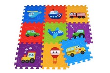 .COM 21025 Jeu de 9 Tapis Puzzle « véhicules » 30 cm