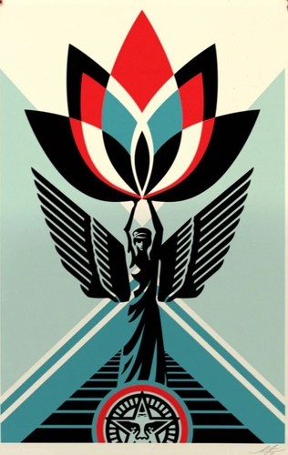 Lithographie lotus angel - lithographie,