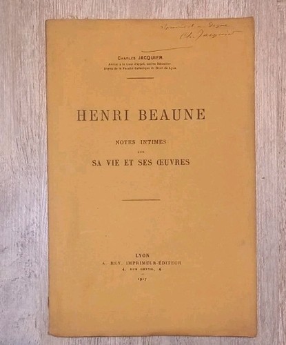Livre henri beaune vie et - beaune, sa