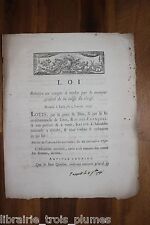 ✒ Révolution LOI compte à rendre par receveur général Caisse du clergé 1791